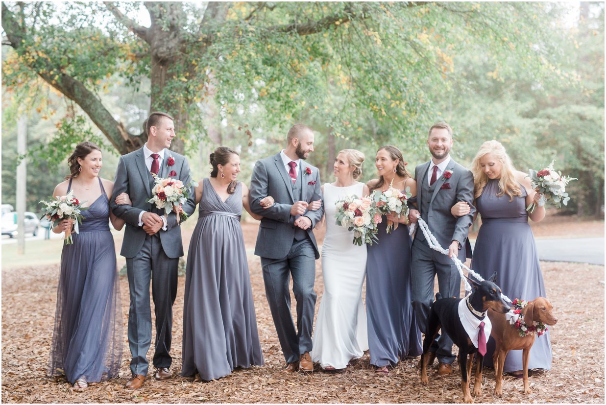 Bridal Party with Dogs